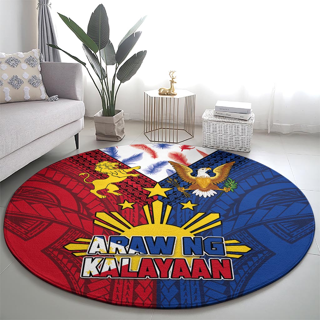 Philippines Independence Day 126th Anniversary Round Carpet Polynesian Pattern National Flag Style LT03 - Polynesian Pride