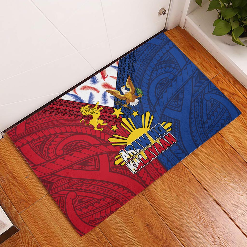 Philippines Independence Day 126th Anniversary Rubber Doormat Polynesian Pattern National Flag Style