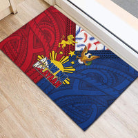 Philippines Independence Day 126th Anniversary Rubber Doormat Polynesian Pattern National Flag Style LT03 - Polynesian Pride