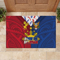 Philippines Independence Day 126th Anniversary Rubber Doormat Polynesian Pattern National Flag Style LT03 - Polynesian Pride