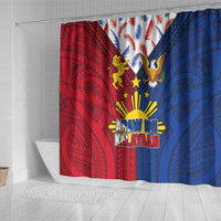 Philippines Independence Day 126th Anniversary Shower Curtain Polynesian Pattern National Flag Style