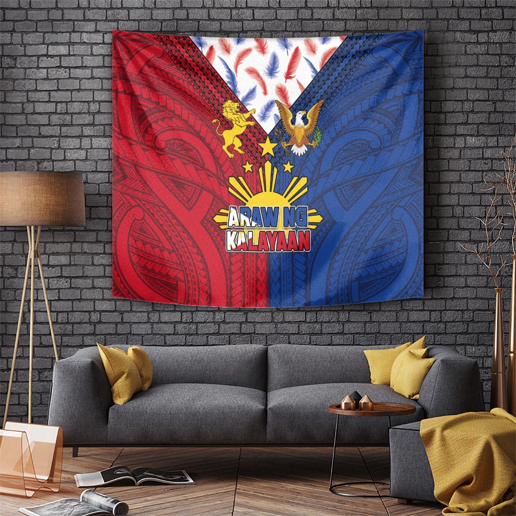 Philippines Independence Day 126th Anniversary Tapestry Polynesian Pattern National Flag Style LT03 - Polynesian Pride