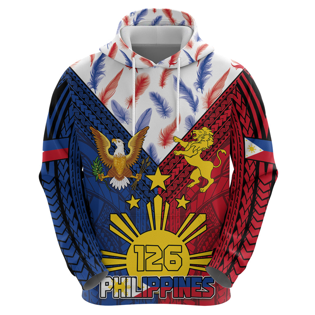 Philippines Independence Day 126th Anniversary Zip Hoodie Polynesian Pattern National Flag Style