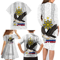 Philippines Eagle Week Family Matching Long Sleeve Bodycon Dress and Hawaiian Shirt Polynesian Pattern Barong Style LT03 - Polynesian Pride