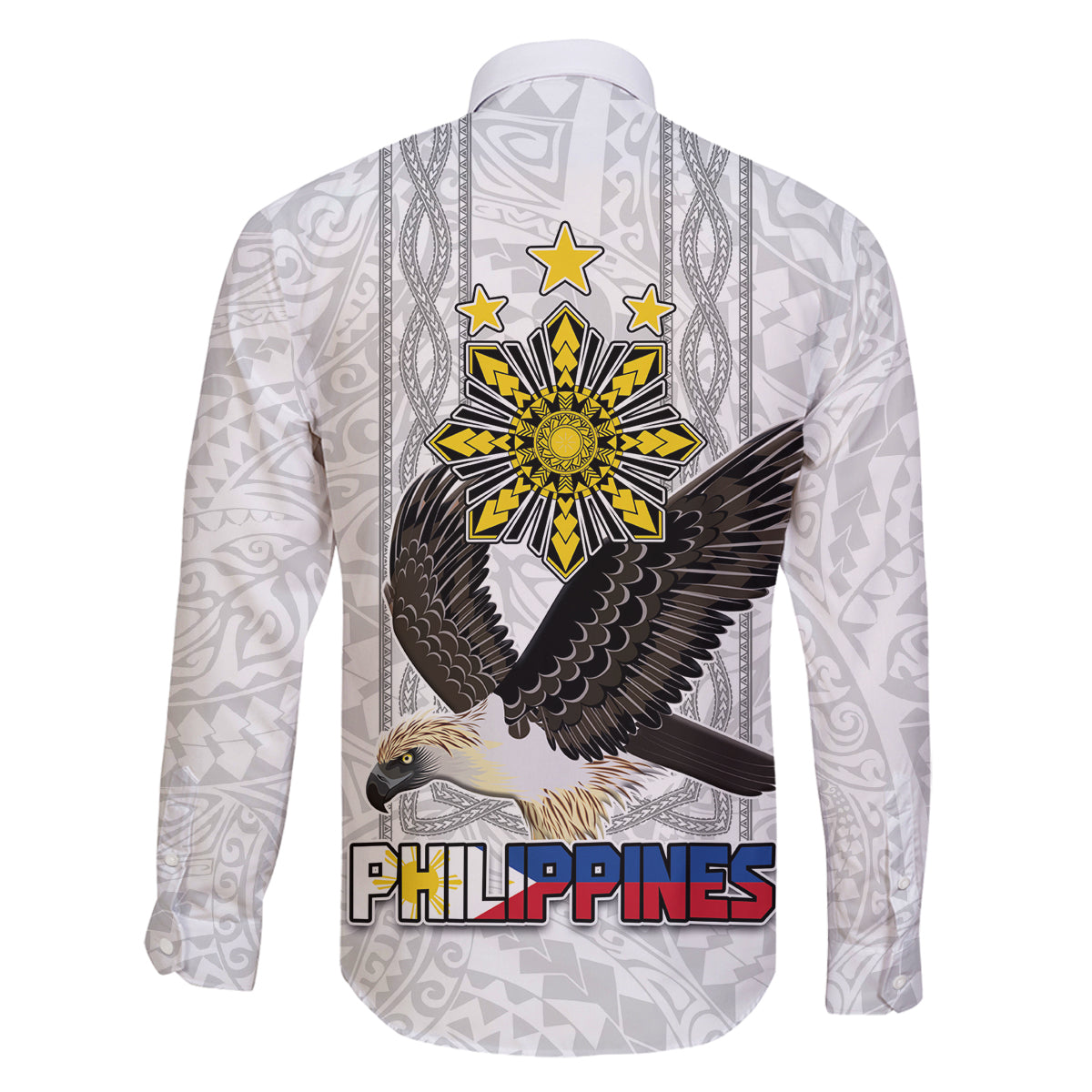 Philippines Eagle Week Family Matching Long Sleeve Bodycon Dress and Hawaiian Shirt Polynesian Pattern Barong Style LT03 - Polynesian Pride