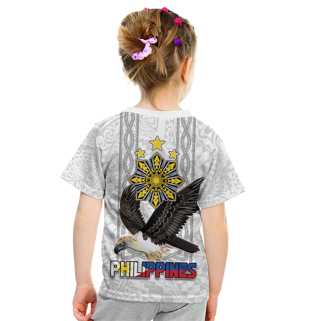 Philippines Eagle Week Kid T Shirt Polynesian Pattern Barong Style LT03 - Polynesian Pride