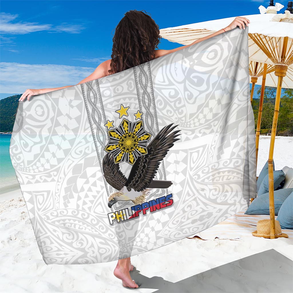 Philippines Eagle Week Sarong Polynesian Pattern Barong Style LT03 One Size 44 x 66 inches White - Polynesian Pride