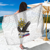 Philippines Eagle Week Sarong Polynesian Pattern Barong Style LT03 One Size 44 x 66 inches White - Polynesian Pride