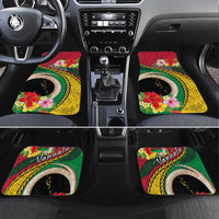 Vanuatu Tribal Boar Tusk Car Mats Tropical Plants with Namele and Melanesian Pattern