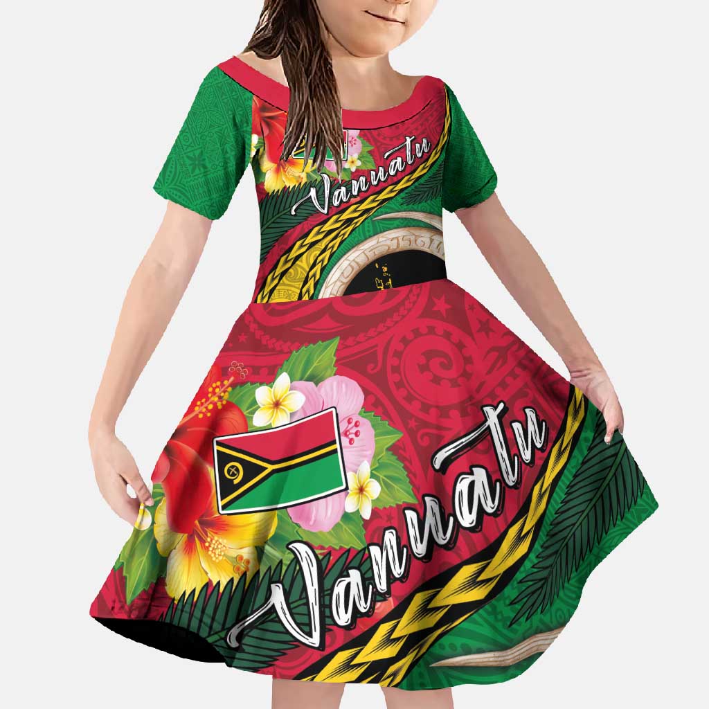 Vanuatu Tribal Boar Tusk Family Matching Off Shoulder Maxi Dress and Hawaiian Shirt Tropical Plants with Namele and Melanesian Pattern