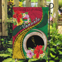 Vanuatu Tribal Boar Tusk Garden Flag Tropical Plants with Namele and Melanesian Pattern