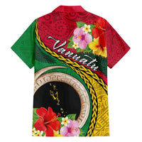 Vanuatu Tribal Boar Tusk Hawaiian Shirt Tropical Plants with Namele and Melanesian Pattern