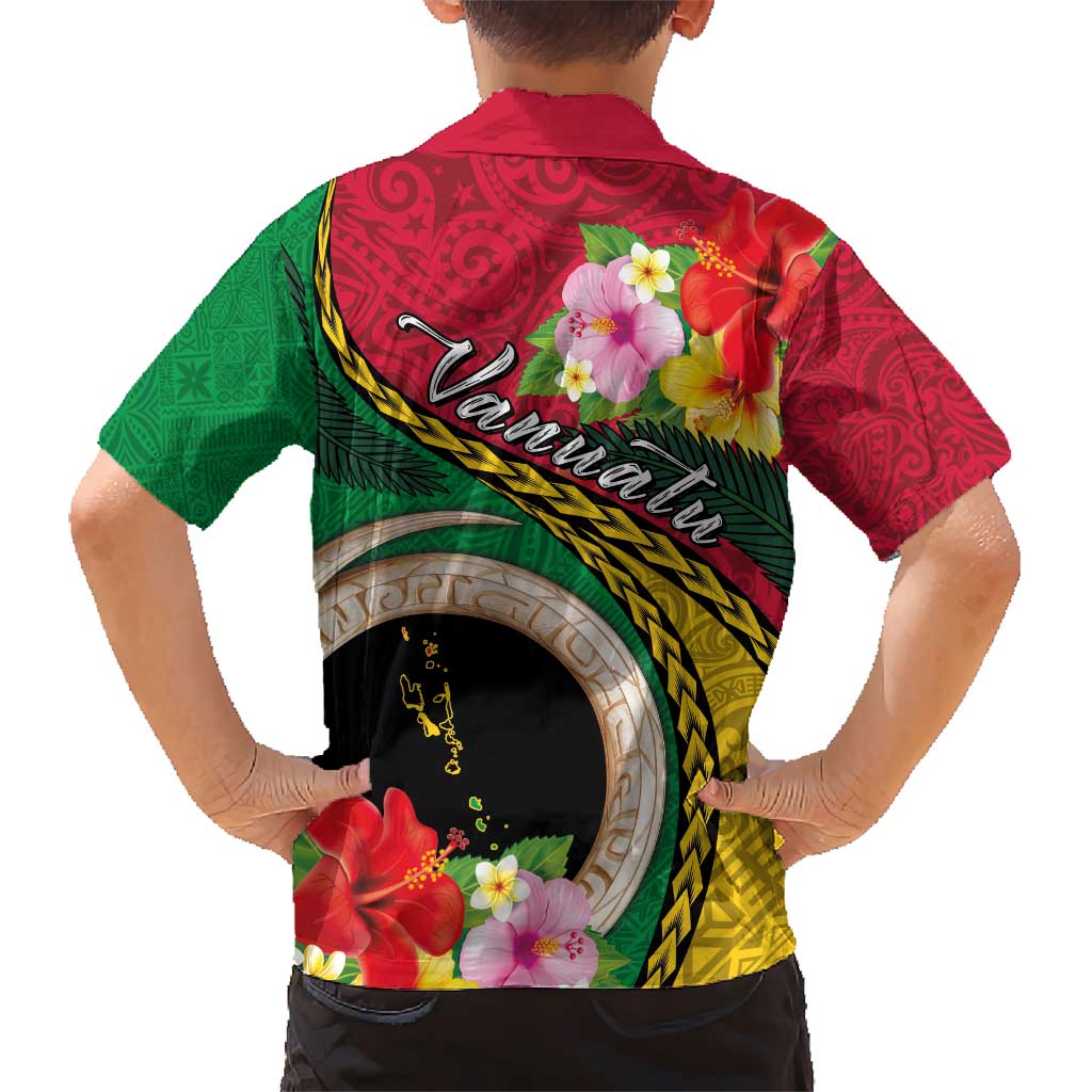 Vanuatu Tribal Boar Tusk Hawaiian Shirt Tropical Plants with Namele and Melanesian Pattern
