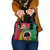 Vanuatu Tribal Boar Tusk Shoulder Handbag Tropical Plants with Namele and Melanesian Pattern