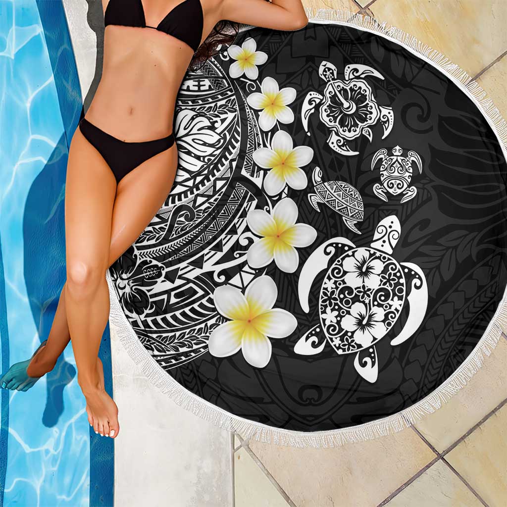 Hawaiian Plumeria Turtles Beach Blanket Polynesian Art Tattoo