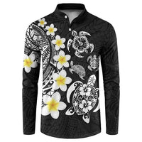 Hawaiian Plumeria Turtles Button Sweatshirt Polynesian Art Tattoo