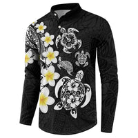 Hawaiian Plumeria Turtles Button Sweatshirt Polynesian Art Tattoo