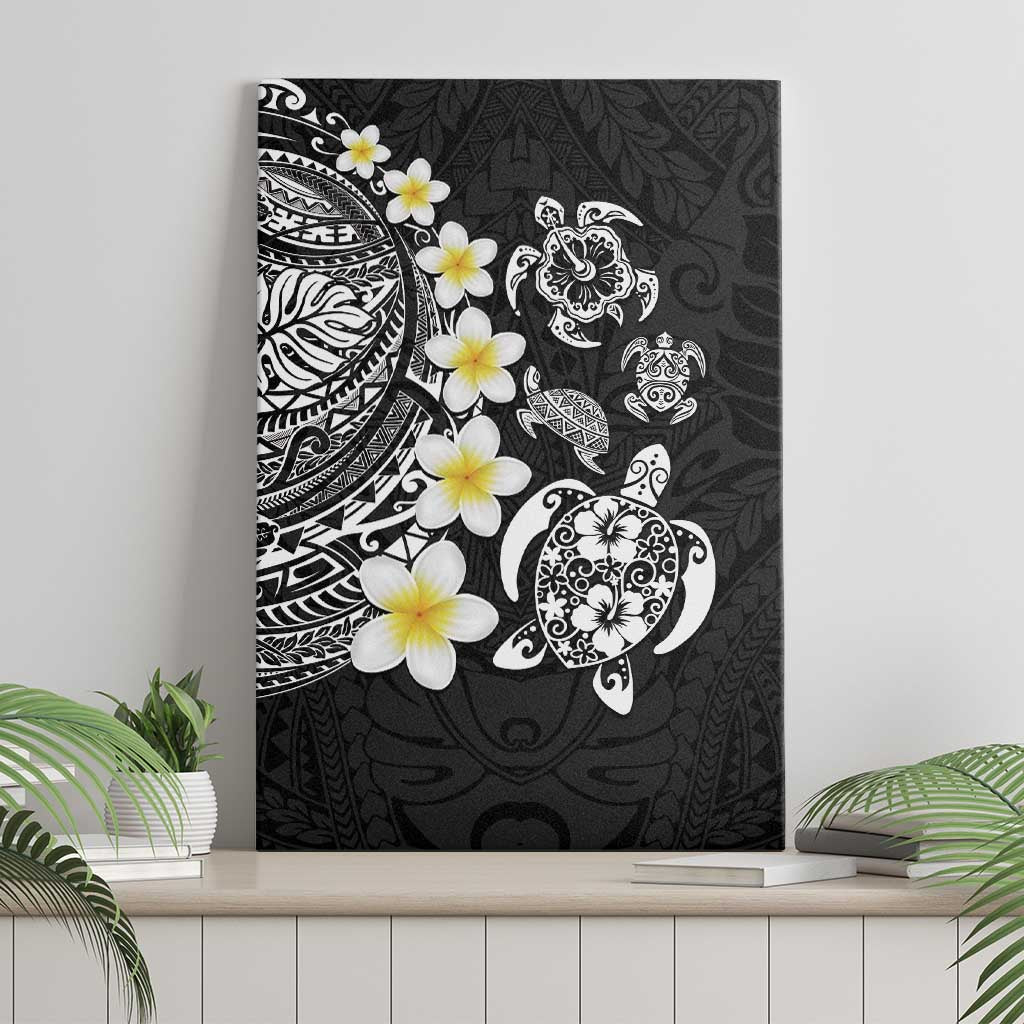 Hawaiian Plumeria Turtles Canvas Wall Art Polynesian Art Tattoo