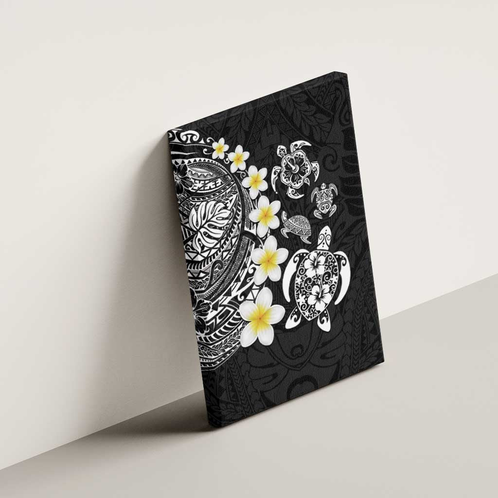 Hawaiian Plumeria Turtles Canvas Wall Art Polynesian Art Tattoo