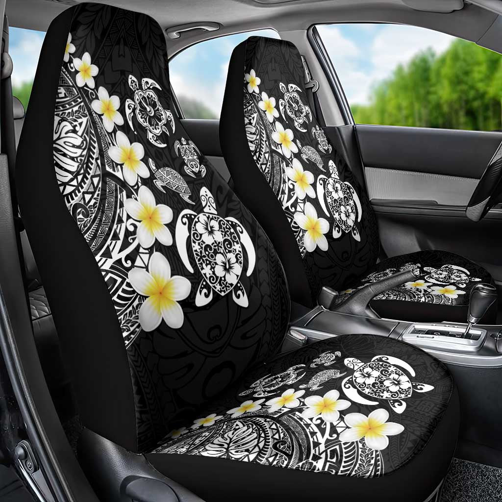 Hawaiian Plumeria Turtles Car Seat Cover Polynesian Art Tattoo