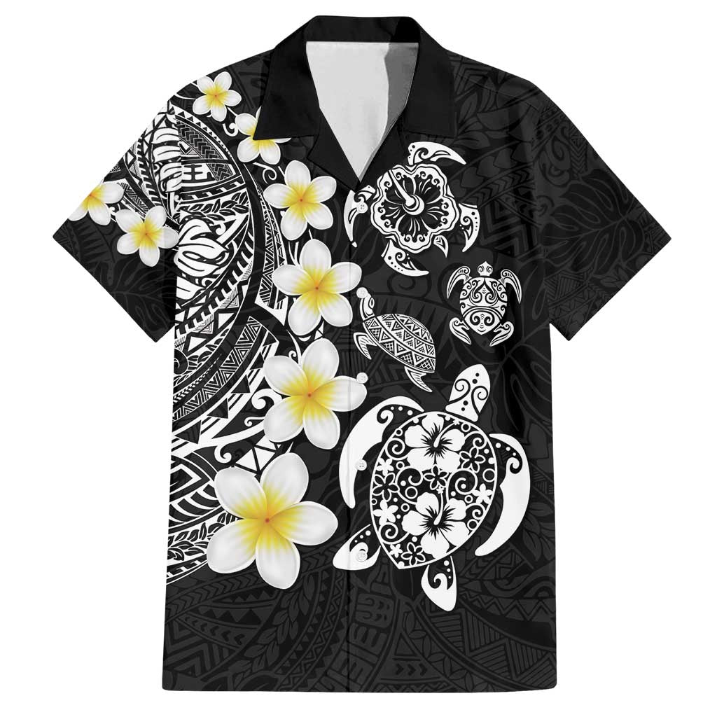 Hawaiian Plumeria Turtles Family Matching Off Shoulder Maxi Dress and Hawaiian Shirt Polynesian Art Tattoo
