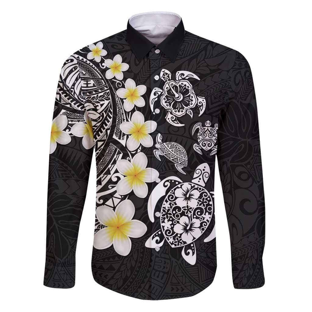 Hawaiian Plumeria Turtles Family Matching Puletasi and Hawaiian Shirt Polynesian Art Tattoo