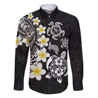 Hawaiian Plumeria Turtles Family Matching Puletasi and Hawaiian Shirt Polynesian Art Tattoo
