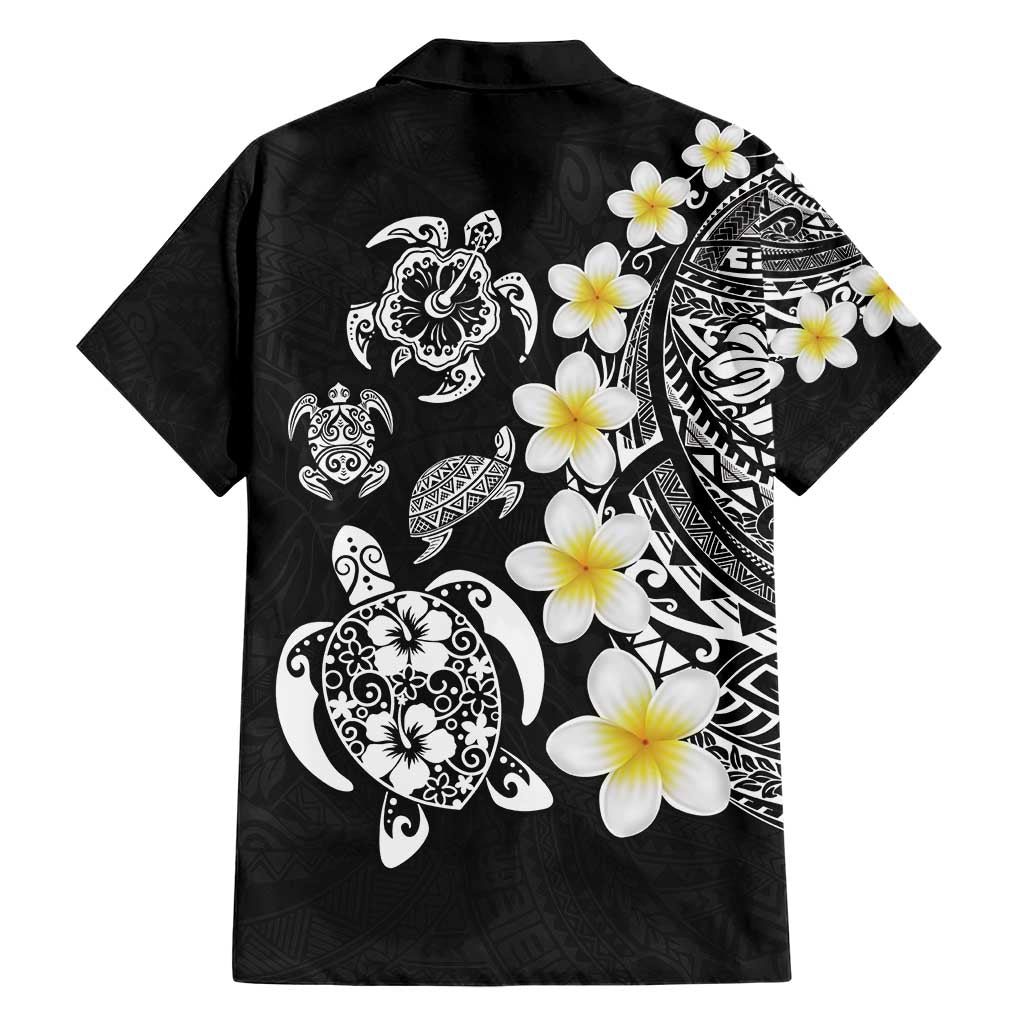 Hawaiian Plumeria Turtles Family Matching Short Sleeve Bodycon Dress and Hawaiian Shirt Polynesian Art Tattoo