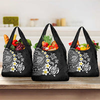 Hawaiian Plumeria Turtles Grocery Bag Polynesian Art Tattoo