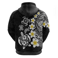 Hawaiian Plumeria Turtles Hoodie Polynesian Art Tattoo