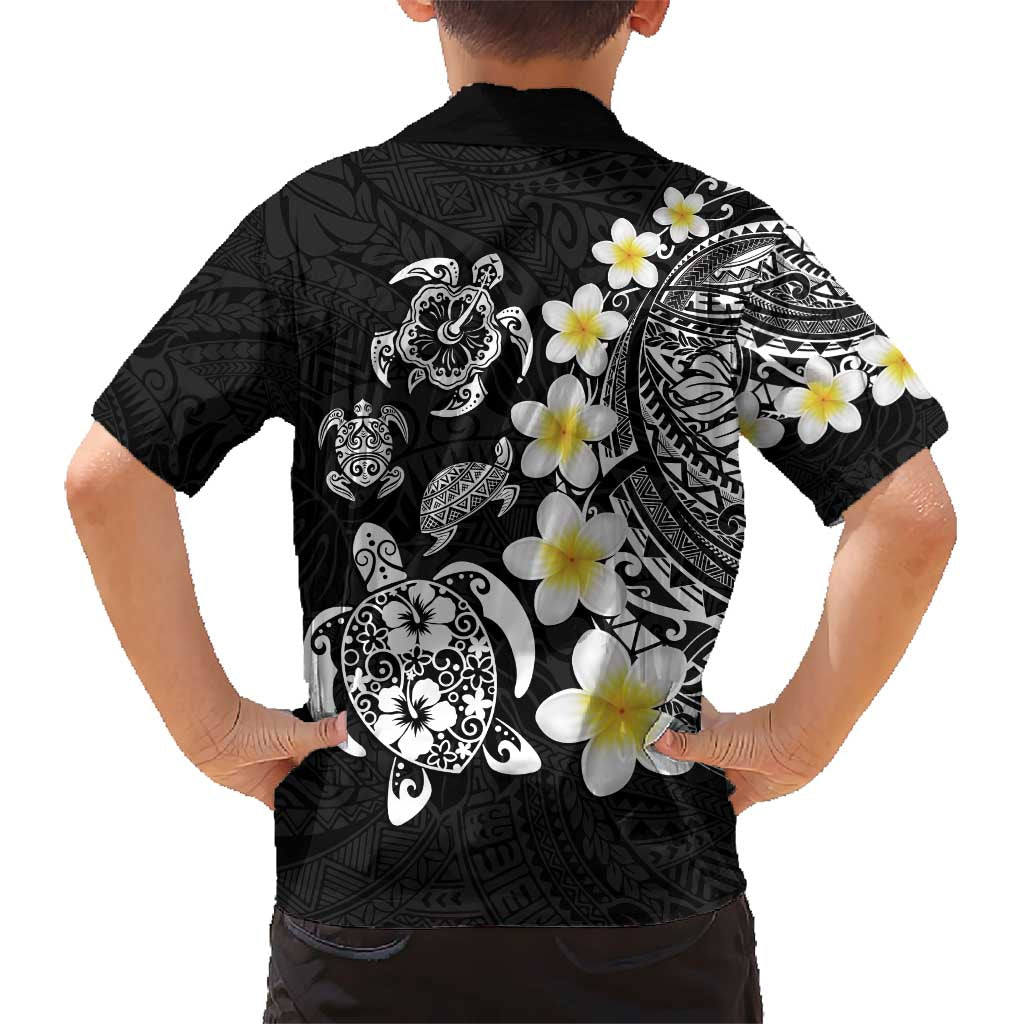 Hawaiian Plumeria Turtles Kid Hawaiian Shirt Polynesian Art Tattoo