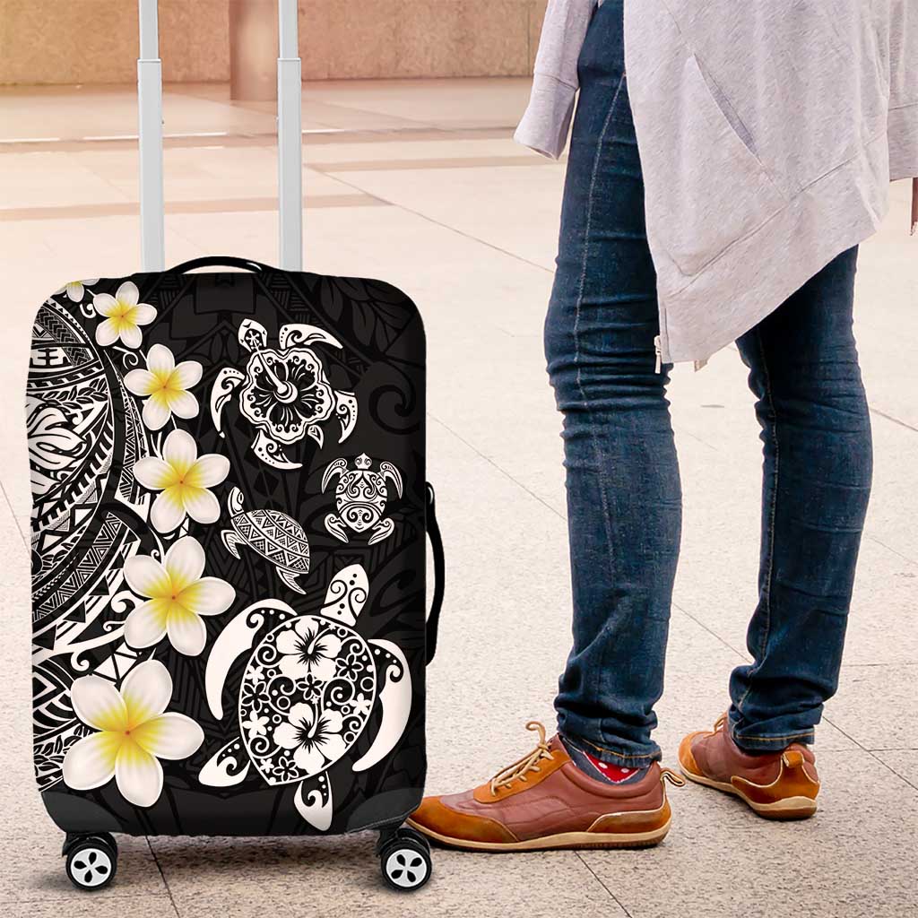 Hawaiian Plumeria Turtles Luggage Cover Polynesian Art Tattoo