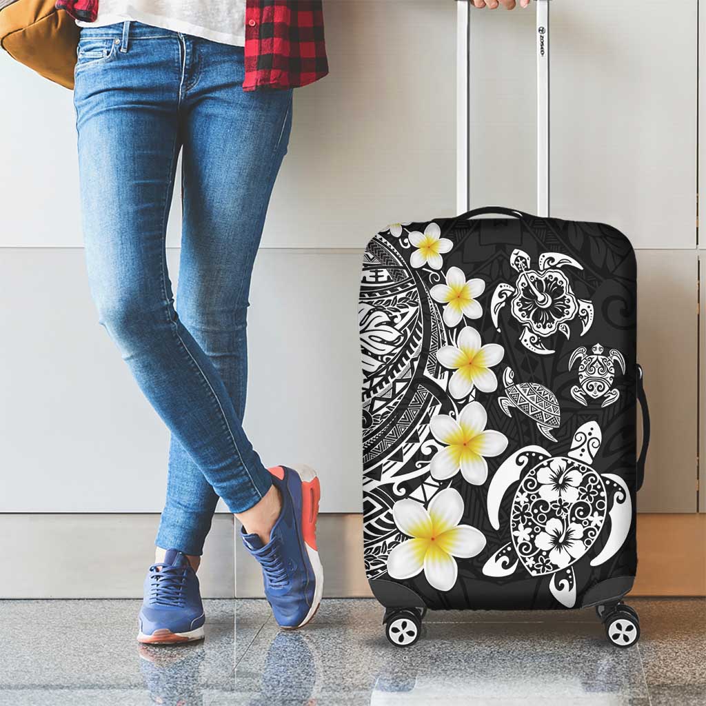 Hawaiian Plumeria Turtles Luggage Cover Polynesian Art Tattoo