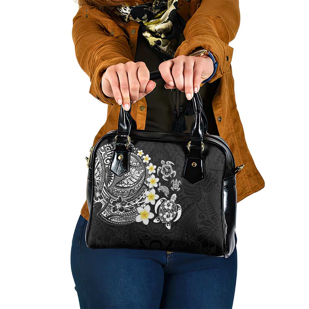 Hawaiian Plumeria Turtles Shoulder Handbag Polynesian Art Tattoo