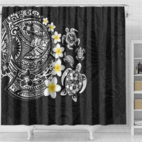 Hawaiian Plumeria Turtles Shower Curtain Polynesian Art Tattoo