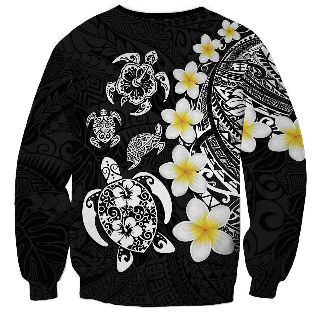 Hawaiian Plumeria Turtles Sweatshirt Polynesian Art Tattoo