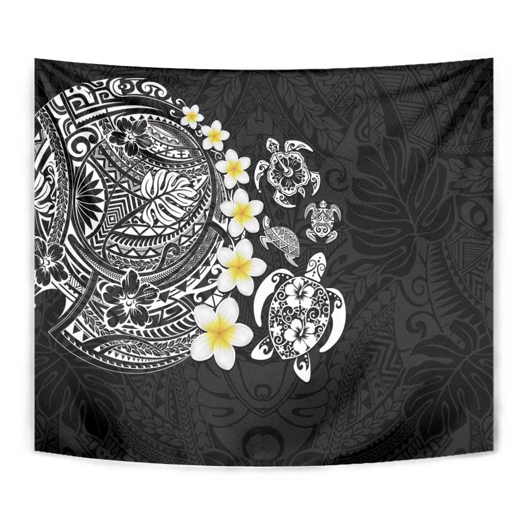 Hawaiian Plumeria Turtles Tapestry Polynesian Art Tattoo