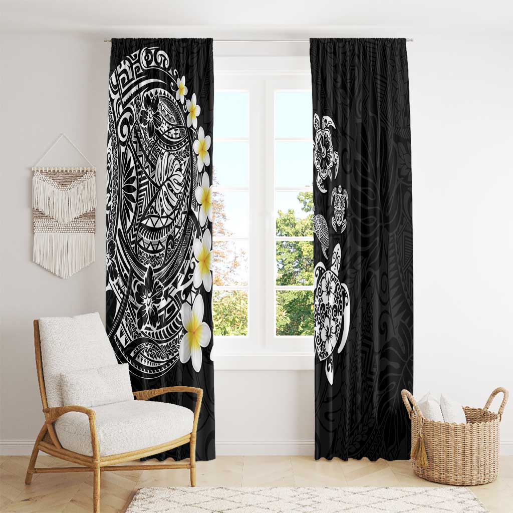 Hawaiian Plumeria Turtles Window Curtain Polynesian Art Tattoo