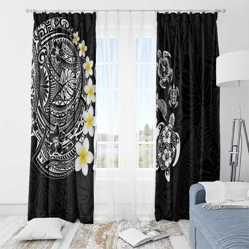 Hawaiian Plumeria Turtles Window Curtain Polynesian Art Tattoo