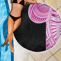 Samoan Art Tattoo Polynesian Pattern Beach Blanket Pink Out Color