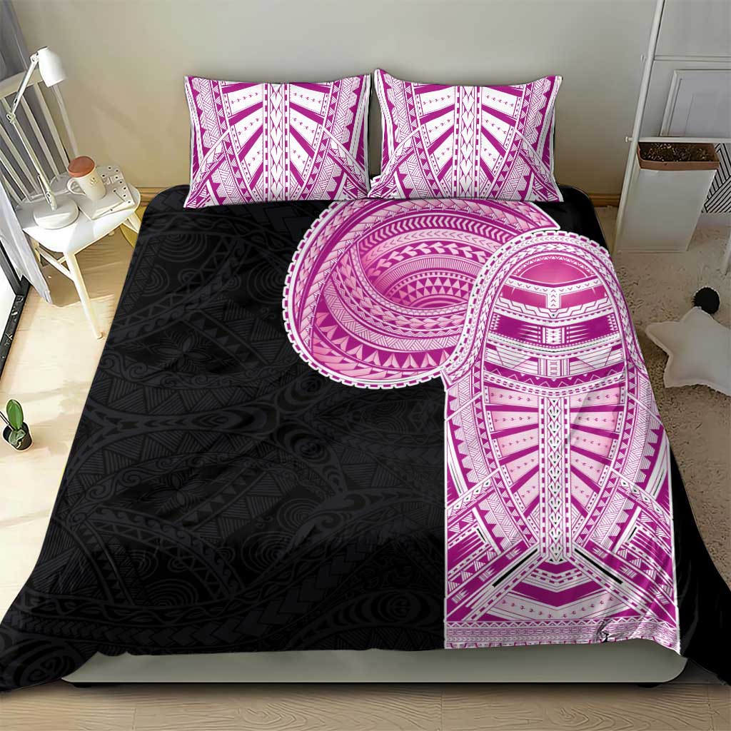 Samoan Art Tattoo Polynesian Pattern Bedding Set Pink Out Color