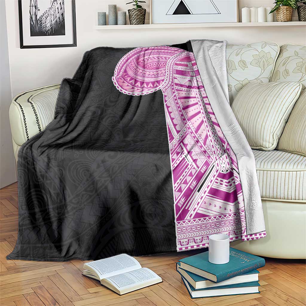 Samoan Art Tattoo Polynesian Pattern Blanket Pink Out Color