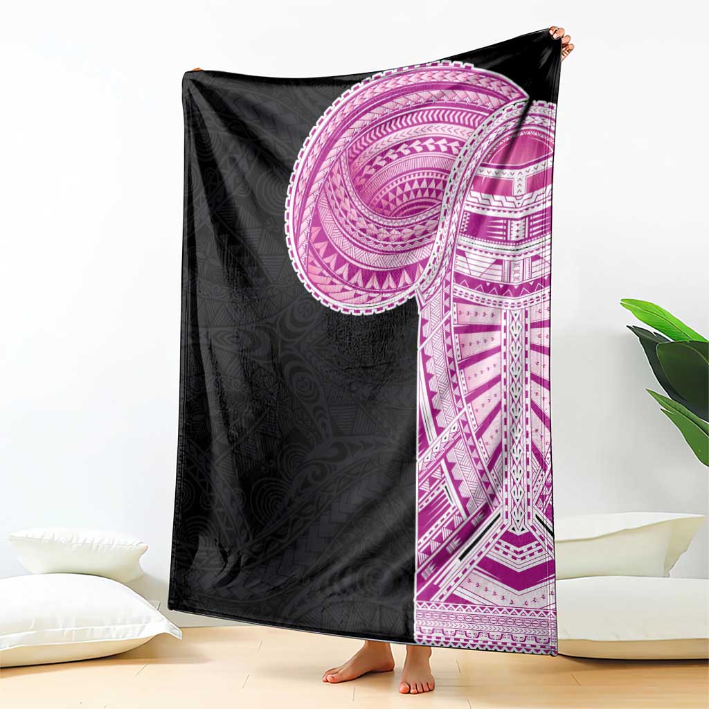 Samoan Art Tattoo Polynesian Pattern Blanket Pink Out Color