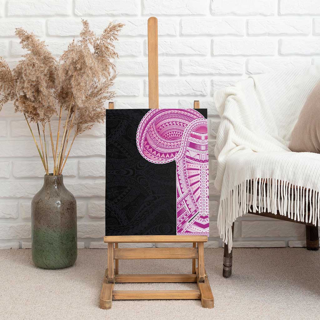 Samoan Art Tattoo Polynesian Pattern Canvas Wall Art Pink Out Color