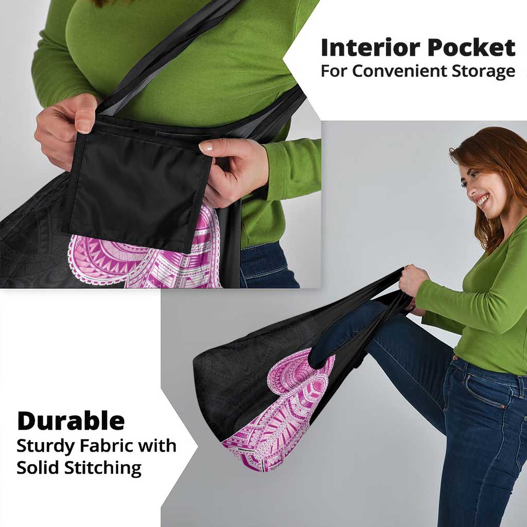 Samoan Art Tattoo Polynesian Pattern Grocery Bag Pink Out Color