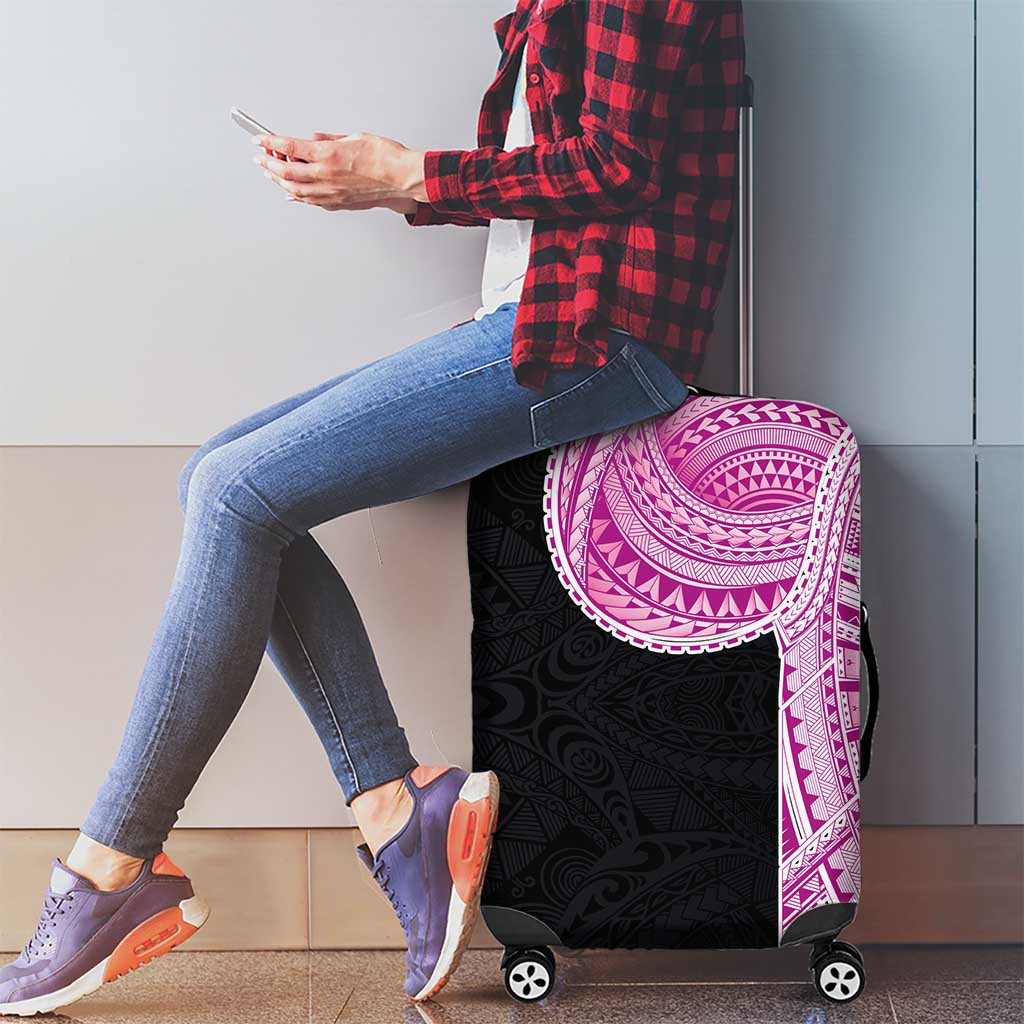 Samoan Art Tattoo Polynesian Pattern Luggage Cover Pink Out Color