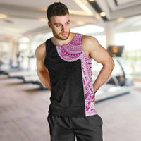 Samoan Art Tattoo Polynesian Pattern Men Tank Top Pink Out Color
