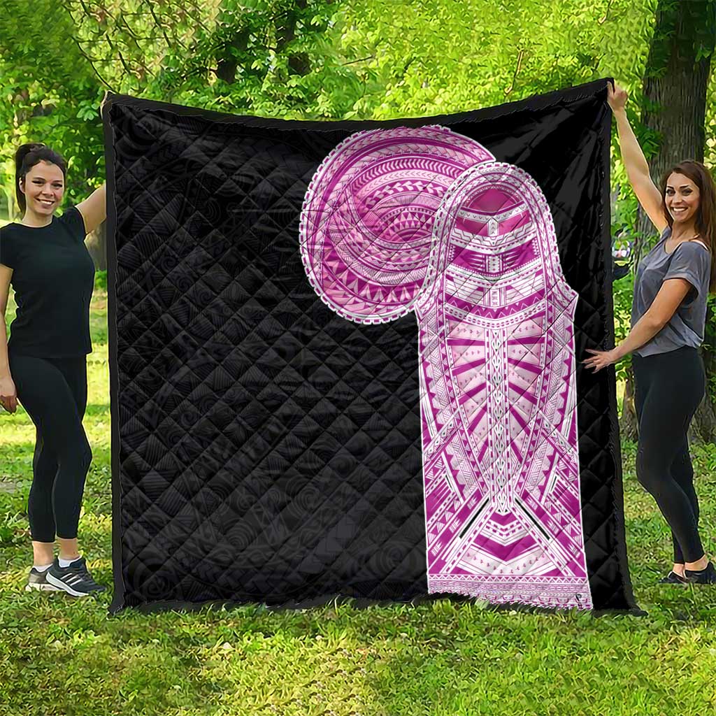 Samoan Art Tattoo Polynesian Pattern Quilt Pink Out Color