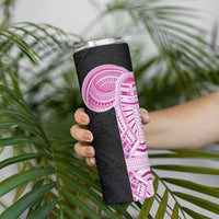 Samoan Art Tattoo Polynesian Pattern Skinny Tumbler Pink Out Color