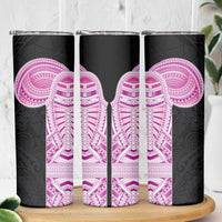 Samoan Art Tattoo Polynesian Pattern Skinny Tumbler Pink Out Color